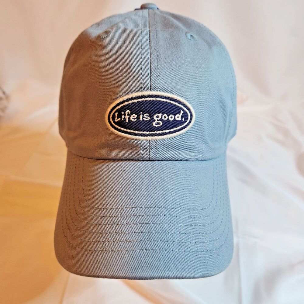 Life is Good Vintage Oval Chill Cap Smokey Blue NWT Adjustable Strapback Hat